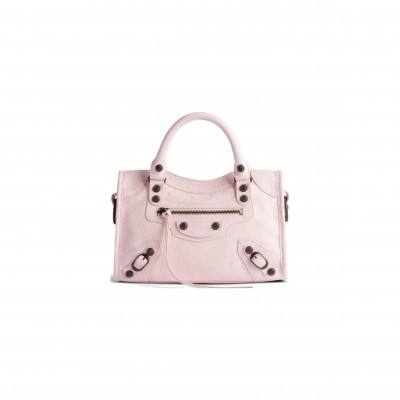 BALENCIAGA WOMEN'S LE CITY BAG SMALL IN LIGHT PINK 8114422ABEK5723 (29.9*19.1*9.9cm)